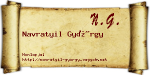 Navratyil György névjegykártya