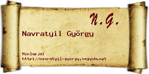 Navratyil György névjegykártya